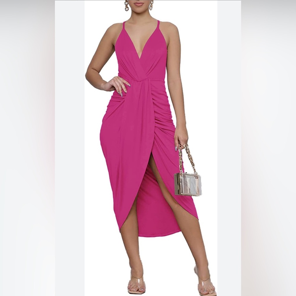 NWOT LYANER  RUCHED  SLIT HEM DRESS …..435